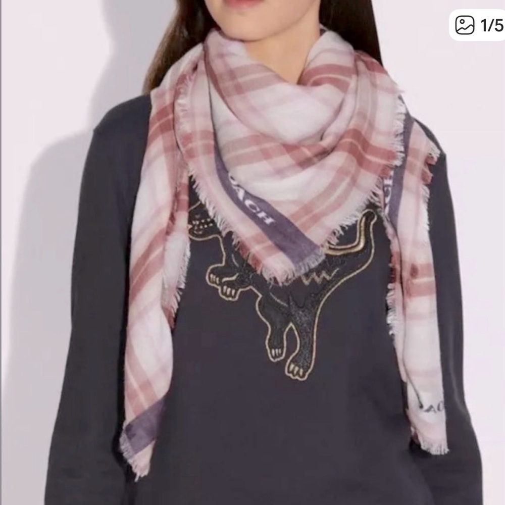 Coach Plaid Oversized scarf. New no tag